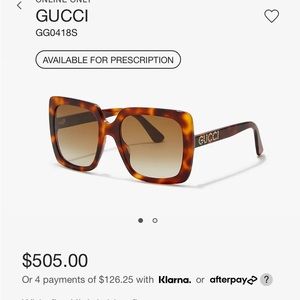 Tortoise Gucci Sunnies with Crystal Gucci written on both sides, brand new